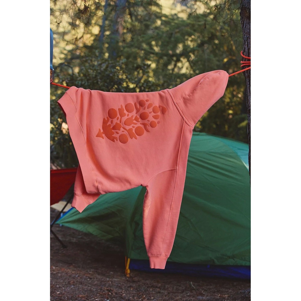 NWT Cut Above Flocked Buti Logo Hoodie Neon Coral Sz Small/S WOW